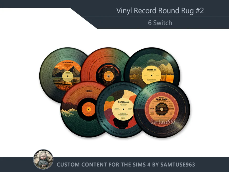 Vinyl Record Round Dance Rug #2 Samtuse963