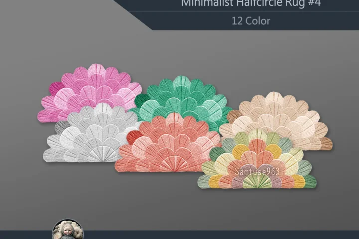 Minimalist Half Circle Dance Rug #4 Samtuse963