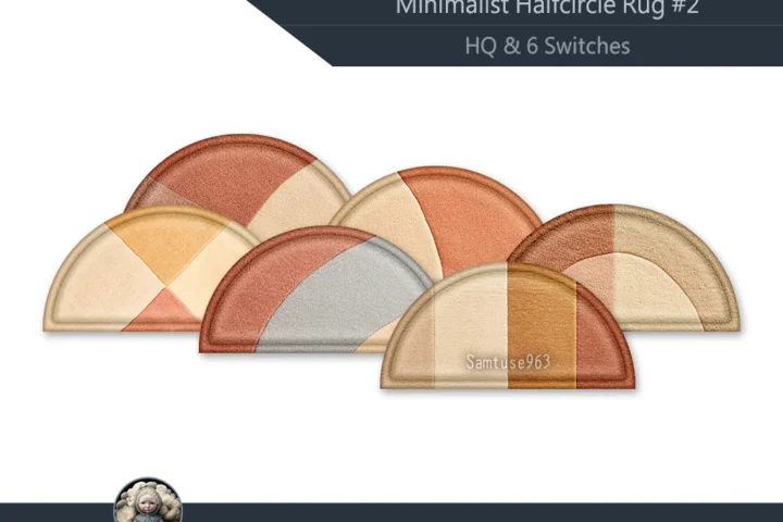 HQ Minimalist Half Circle Dance Rug #2 Samtuse963