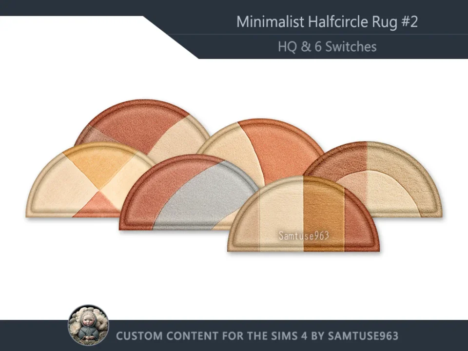 HQ Minimalist Half Circle Dance Rug #2 Samtuse963