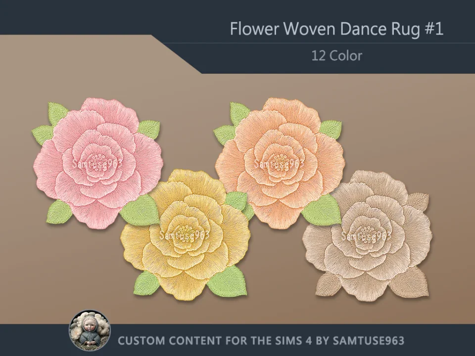 Flower Woven Dance Rug #1 Samtuse963