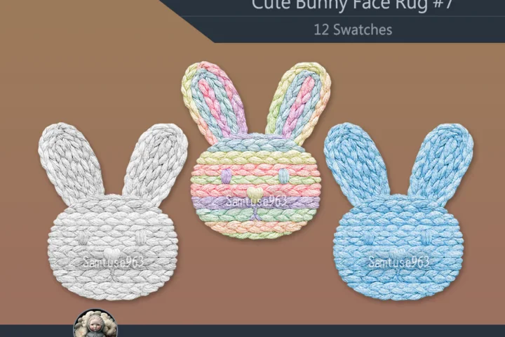 Cute Bunny Face Dance Rug #7 Samtuse963