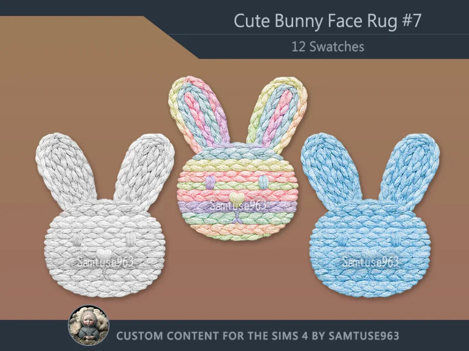 Cute Bunny Face Dance Rug #7 Samtuse963