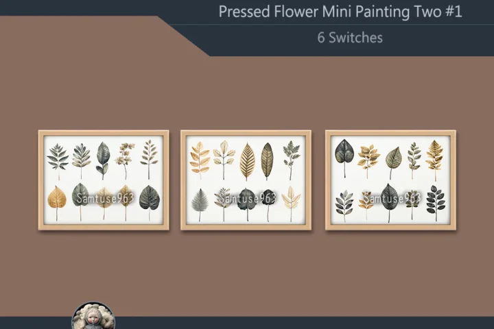 Pressed Flower Mini Painting Two #1 Extra H Samtuse963