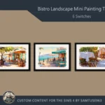 Bistro Landscape Mini Painting Two #1 Extra H Samtuse963