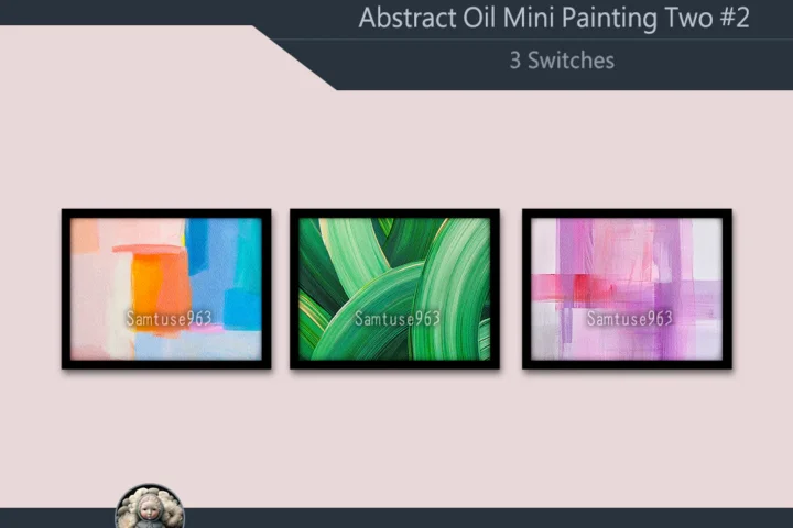 Abstract Oil Mini Painting Two #2 Extra H Samtuse963