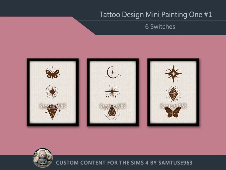Tattoo Design Mini Painting One #1 Extra G Samtuse963