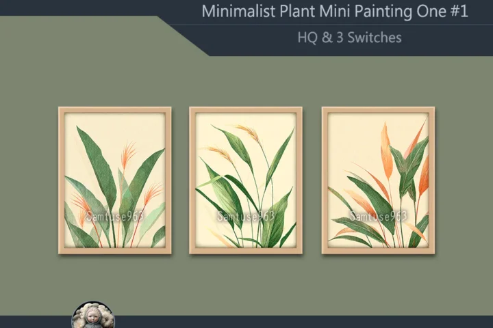 HQ Minimalist Plant Mini Painting One #1 Extra G Samtuse963