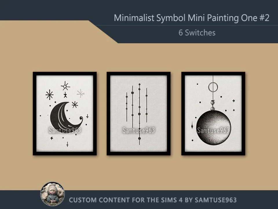 Minimalist Symbol Mini Painting One #2 Extra G Samtuse963