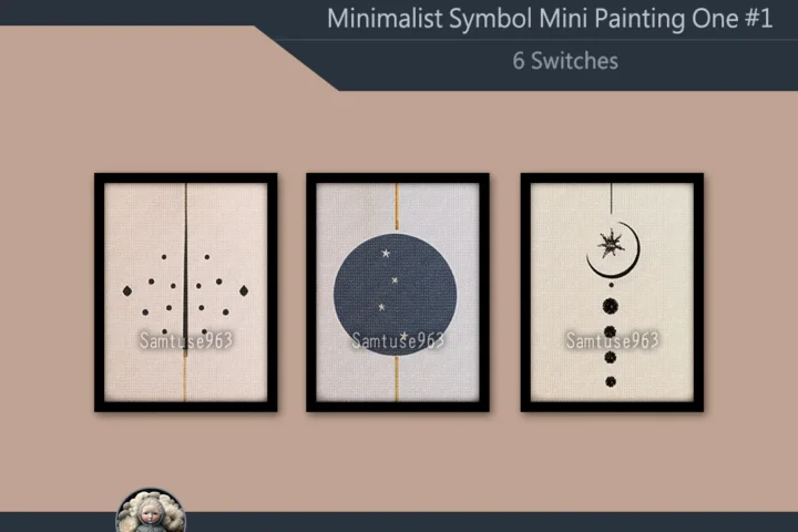 Minimalist Symbol Mini Painting One #1 Extra G Samtuse963