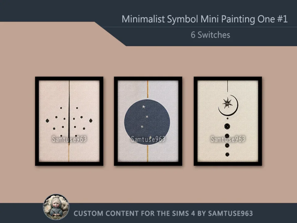 Minimalist Symbol Mini Painting One #1 Extra G Samtuse963