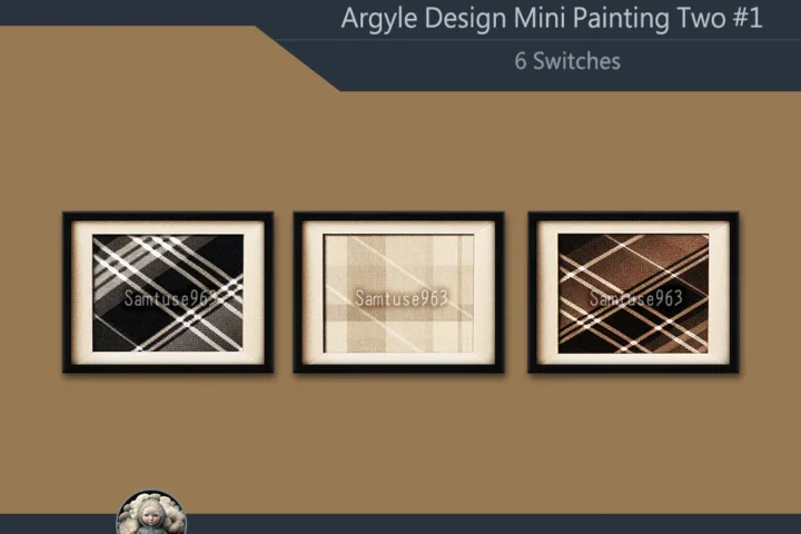 Argyle Design Mini Painting Two #1 Extra H Samtuse963