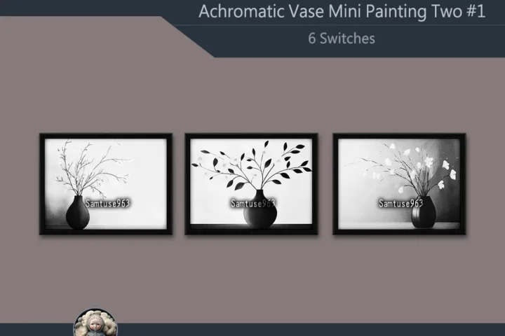 Achromatic Vase Mini Painting Two #1 Extra H Samtuse963