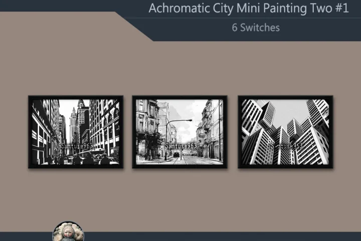 Achromatic City Mini Painting Two #1 Extra H Samtuse963