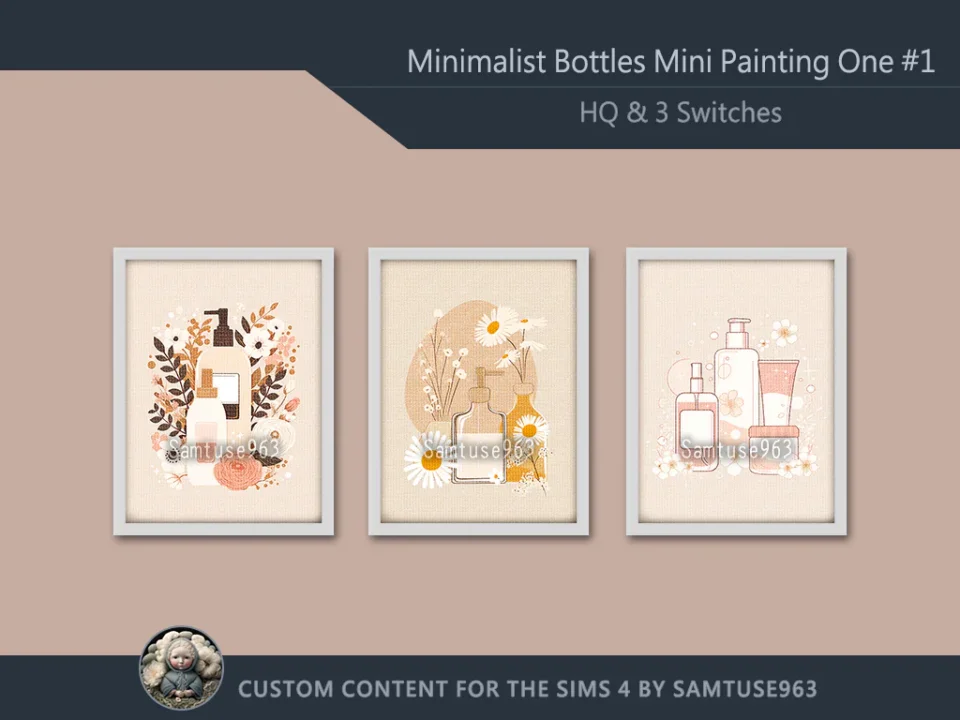 Minimalist Bottles Mini Painting One #1 Extra G Samtuse963