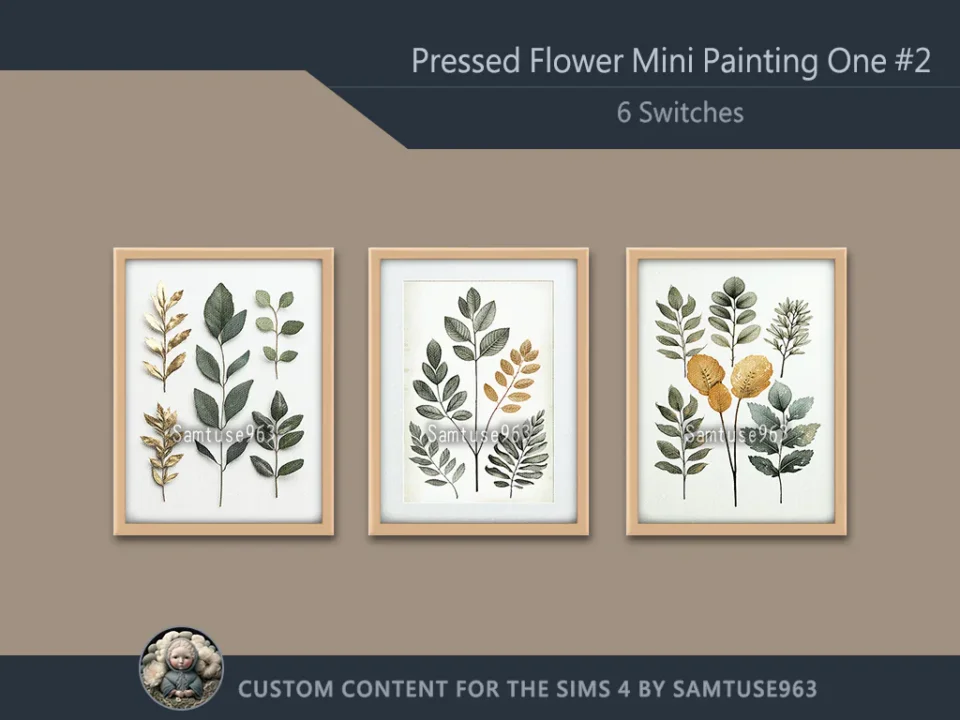 Pressed Flower Mini Painting One #2 Extra G Samtuse963