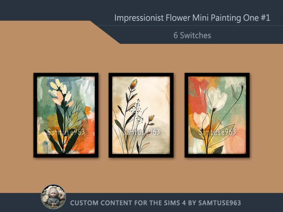 Impressionist Flower Mini Painting One #1 Extra G
