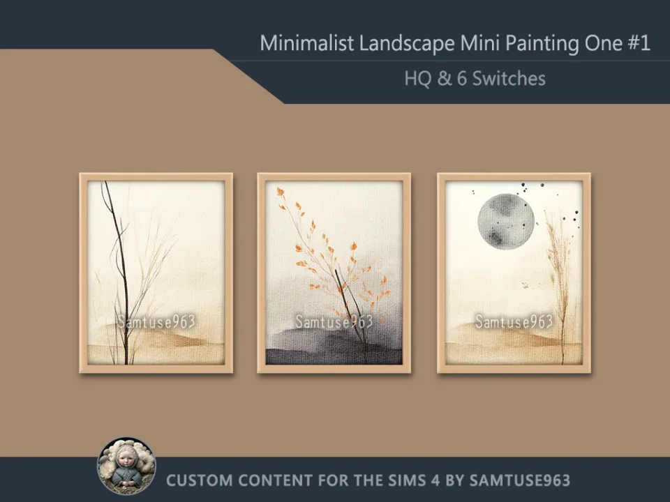 HQ Minimalist Landscape Mini Painting One #1 Extra G Samtuse963