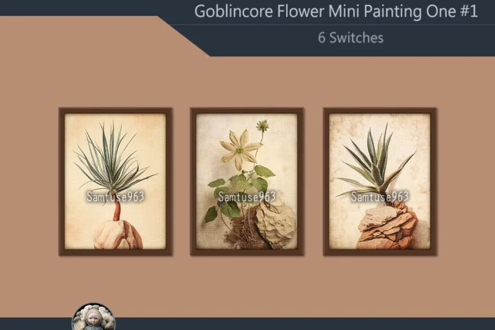 Goblincore Flower Mini Painting One #1 Extra G Samtuse963