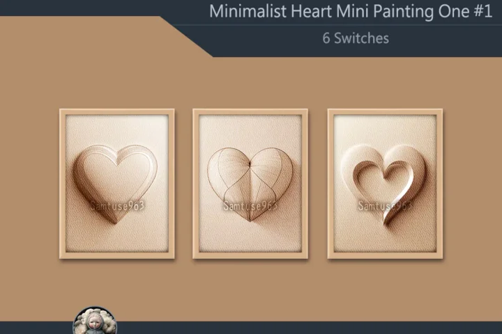 Minimalist Heart Mini Painting One #1 Extra G Samtuse963