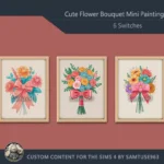 Cute Flower Bouquet Mini Painting One #1 Extra G Samtuse963