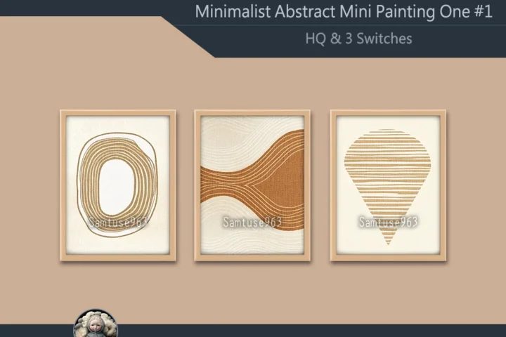 HQ Minimalist Abstract Mini Painting One #1 Extra G Samtuse963