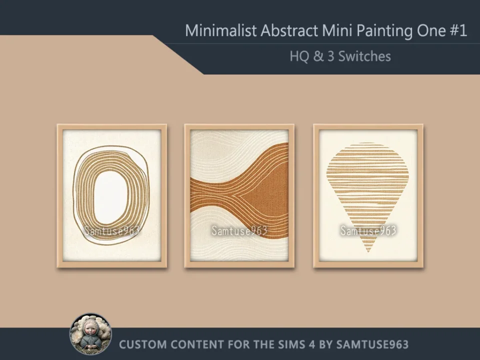 HQ Minimalist Abstract Mini Painting One #1 Extra G Samtuse963
