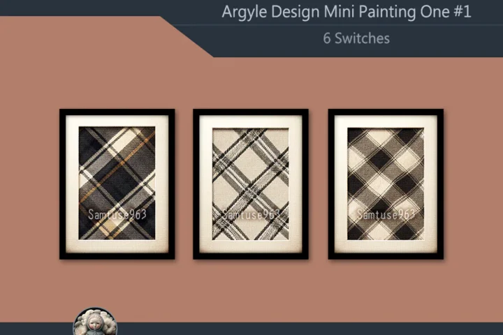 Argyle Design Mini Painting One #1 Extra G Samtuse963