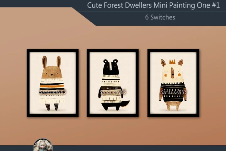 Cute Forest Dwellers Mini Painting One #1 Extra G Samtuse963