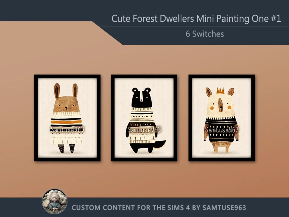 Cute Forest Dwellers Mini Painting One #1 Extra G Samtuse963