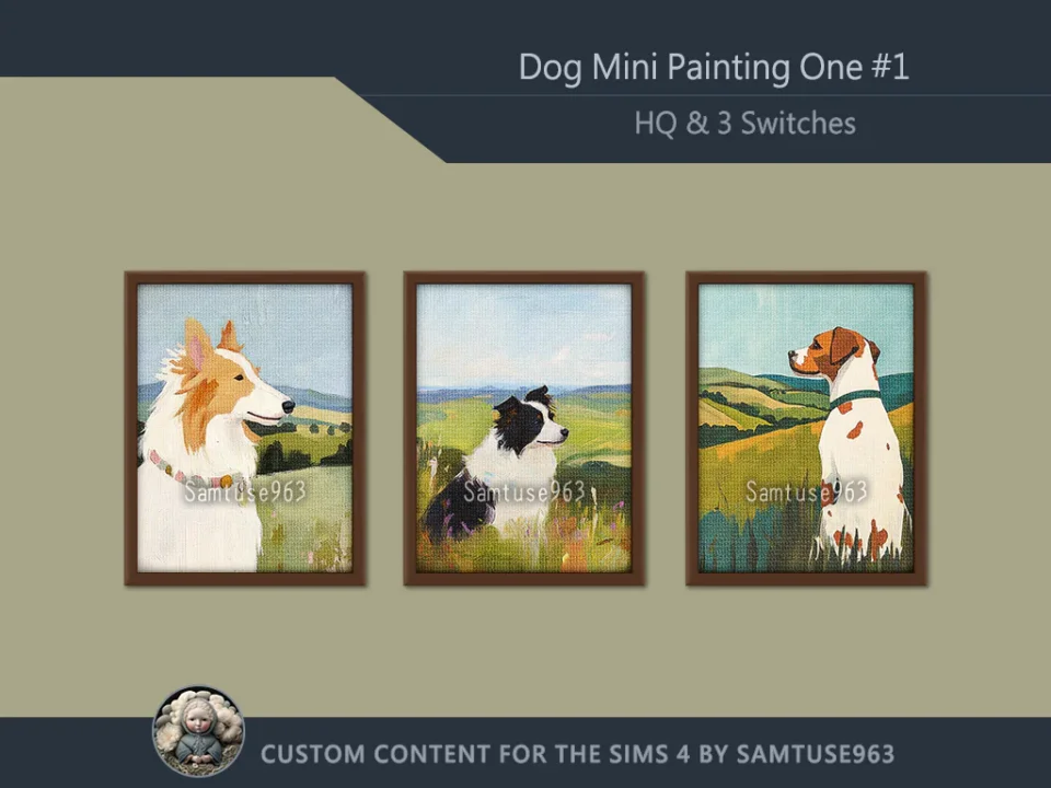 Dog Mini Painting One #1 Extra G Samtuse963