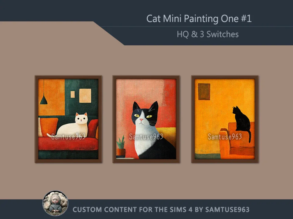 Cat Mini Painting One #1 Extra G Samtuse963