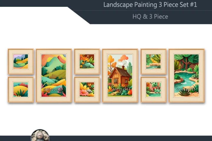 HQ Landscape Painting 3 Piece Set #1 Extra F Samtuse963