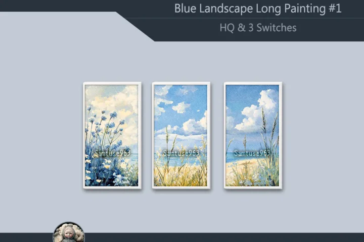 HQ Blue Landscape Long Painting #1 Sellable Extra D Samtuse963
