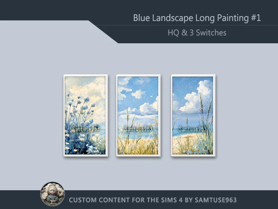 HQ Blue Landscape Long Painting #1 Sellable Extra D Samtuse963