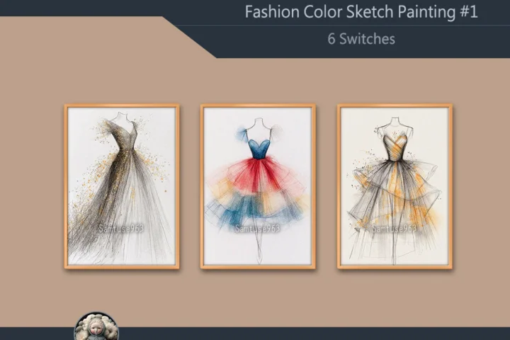 Fashion Color Sketch Painting #1 Sellable Extra A Samtuse963
