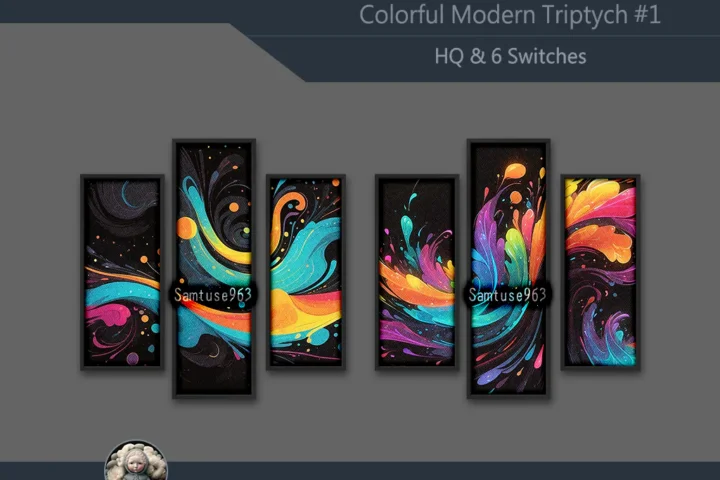HQ Colorful Modern Triptych #1 Sellable Extra B Samtuse963