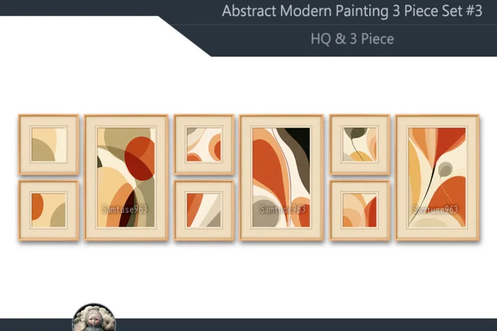 HQ Abstract Modern Painting 3 Piece Set #3 Sellable Extra F Samtuse963