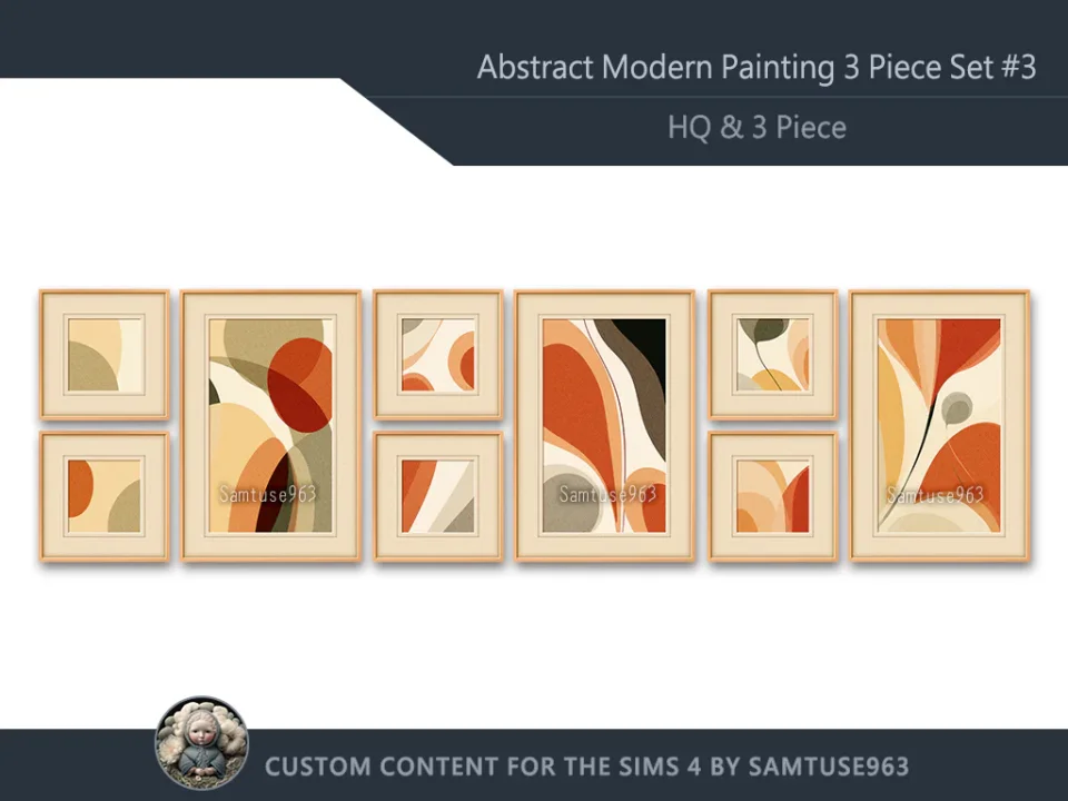 HQ Abstract Modern Painting 3 Piece Set #3 Sellable Extra F Samtuse963