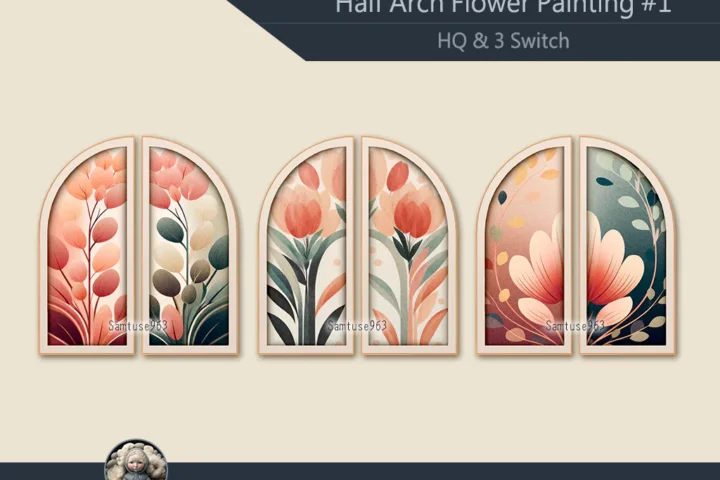 HQ Half Arch Flower Painting #2 Samtuse963