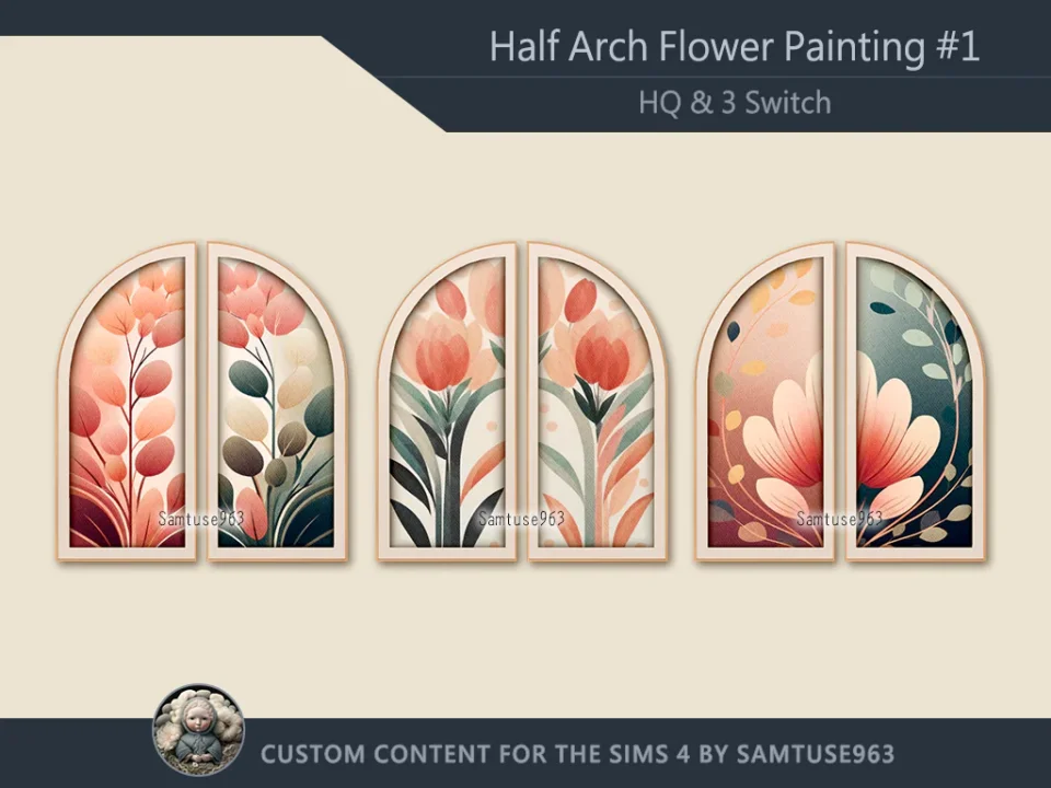 HQ Half Arch Flower Painting #2 Samtuse963