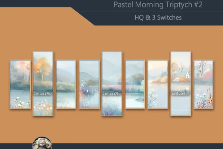 HQ Pastel Morning Triptych #2 Sellable Extra B Samtuse963