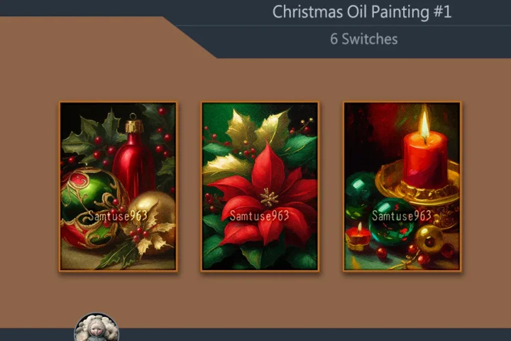 Christmas Oil Painting #1 Sellable Extra A Samtuse963