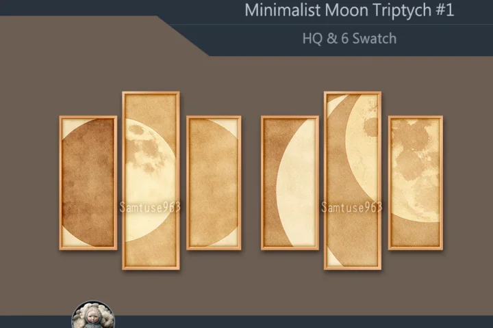 HQ Minimalist Moon Triptych #1 Extra B Samtuse963