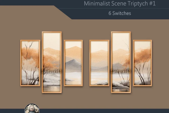 Minimalist Scene Triptych #1 Sellable Extra B Samtuse963