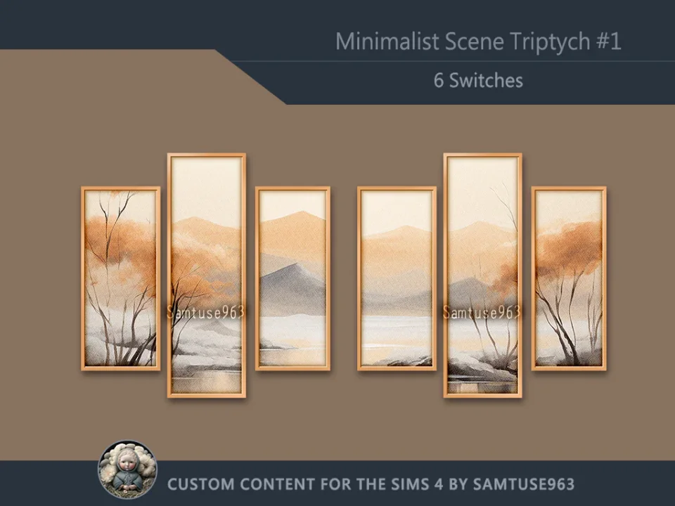 Minimalist Scene Triptych #1 Sellable Extra B Samtuse963