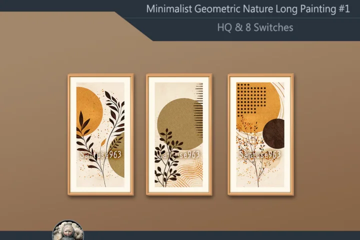 HQ Minimalist Geometric Nature Long Painting #1 Sellable Extra D Samtuse963