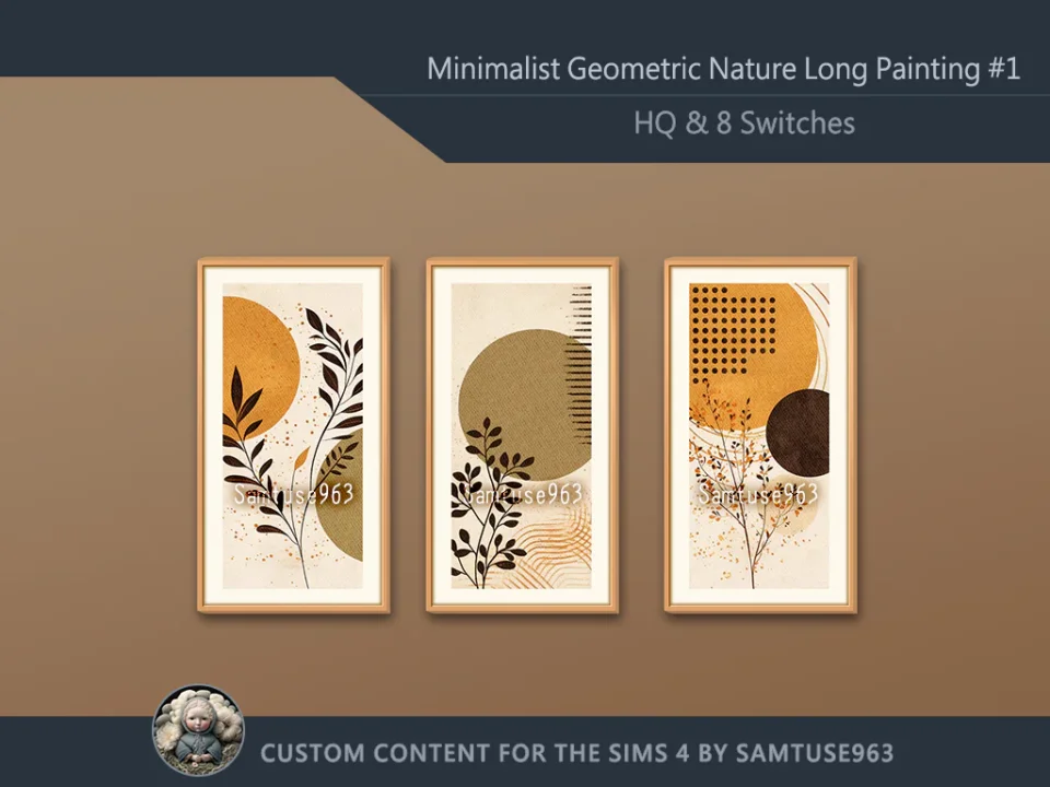 HQ Minimalist Geometric Nature Long Painting #1 Sellable Extra D Samtuse963
