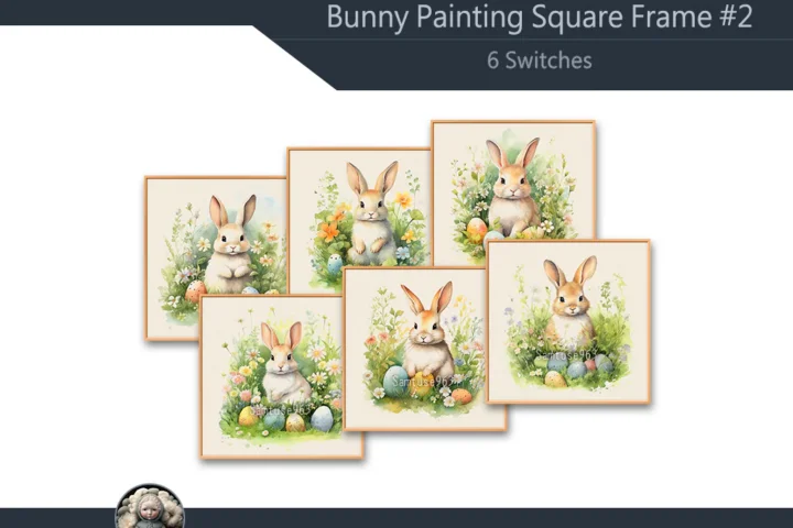 Bunny Painting Square Frame #2 Samtuse963