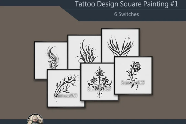 Tattoo Design Square Painting #1 Extra C Samtuse963